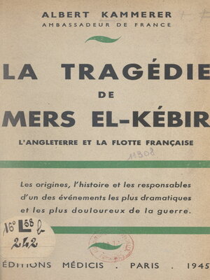 cover image of La tragédie de Mers-el-Kébir